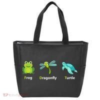 Subtle Political Humor Frog Dragonfly Turtle  Tote Bag thumb 0