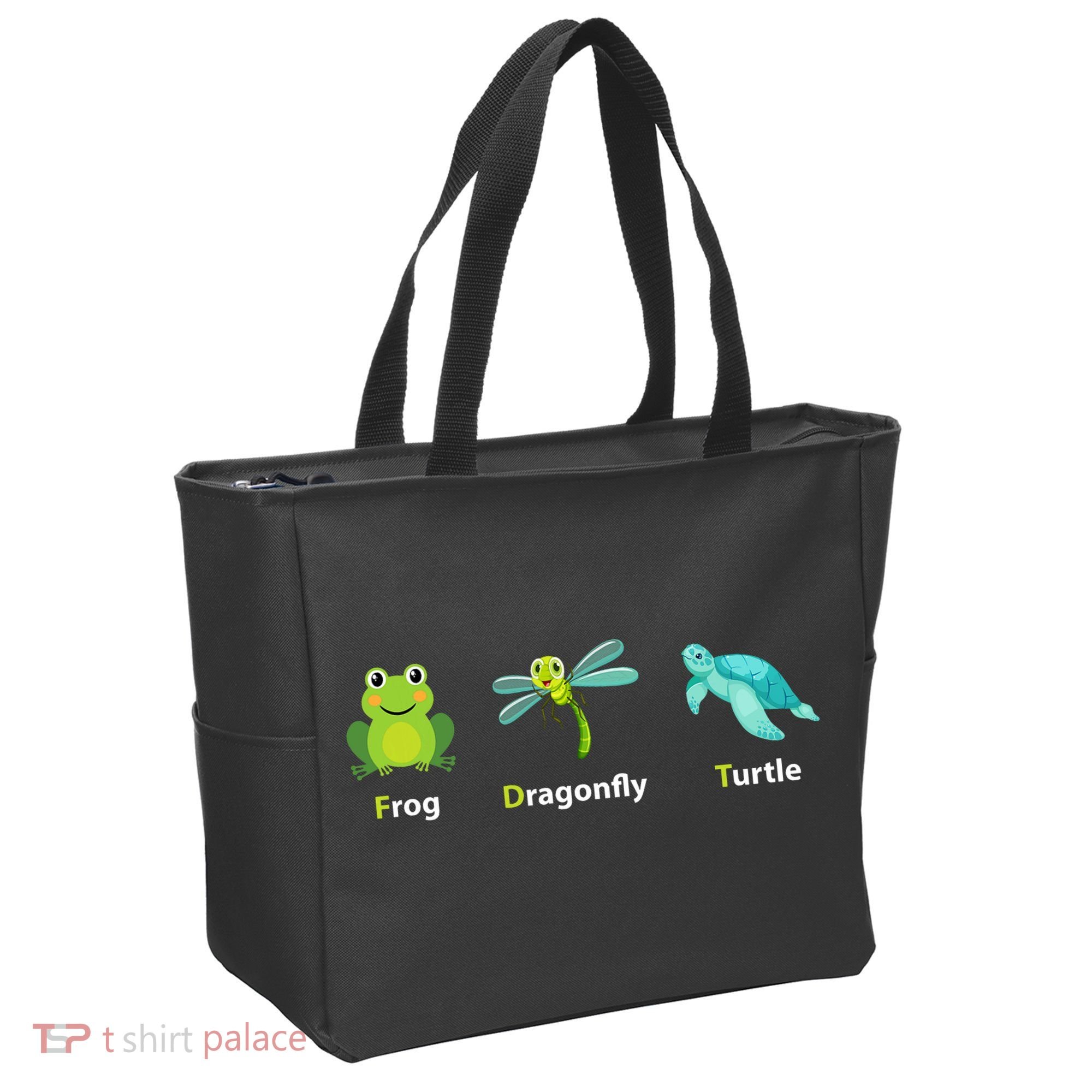 Subtle Political Humor Frog Dragonfly Turtle  Tote Bag