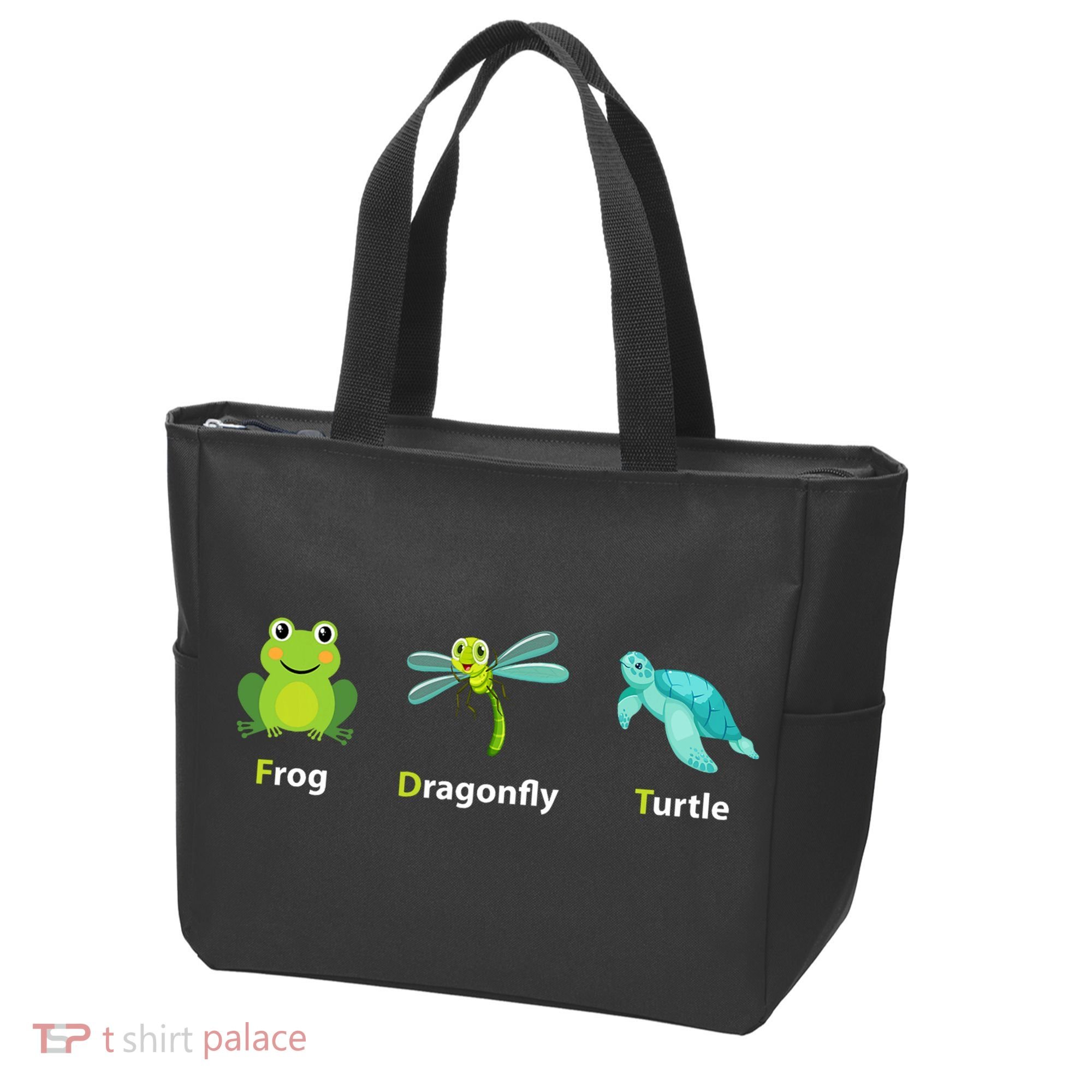 Subtle Political Humor Frog Dragonfly Turtle  Tote Bag