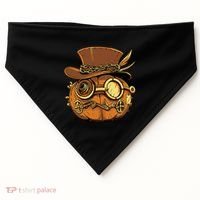 Steampunk Pumpkin Halloween USA-Made Doggie Bandana thumb 0