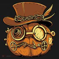Steampunk Pumpkin Halloween T-Shirt thumb 7