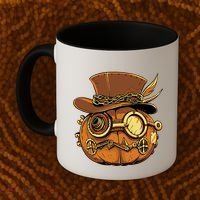 Steampunk Pumpkin Halloween Coffee Mug thumb 2
