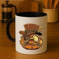 Steampunk Pumpkin Halloween Coffee Mug thumb 4