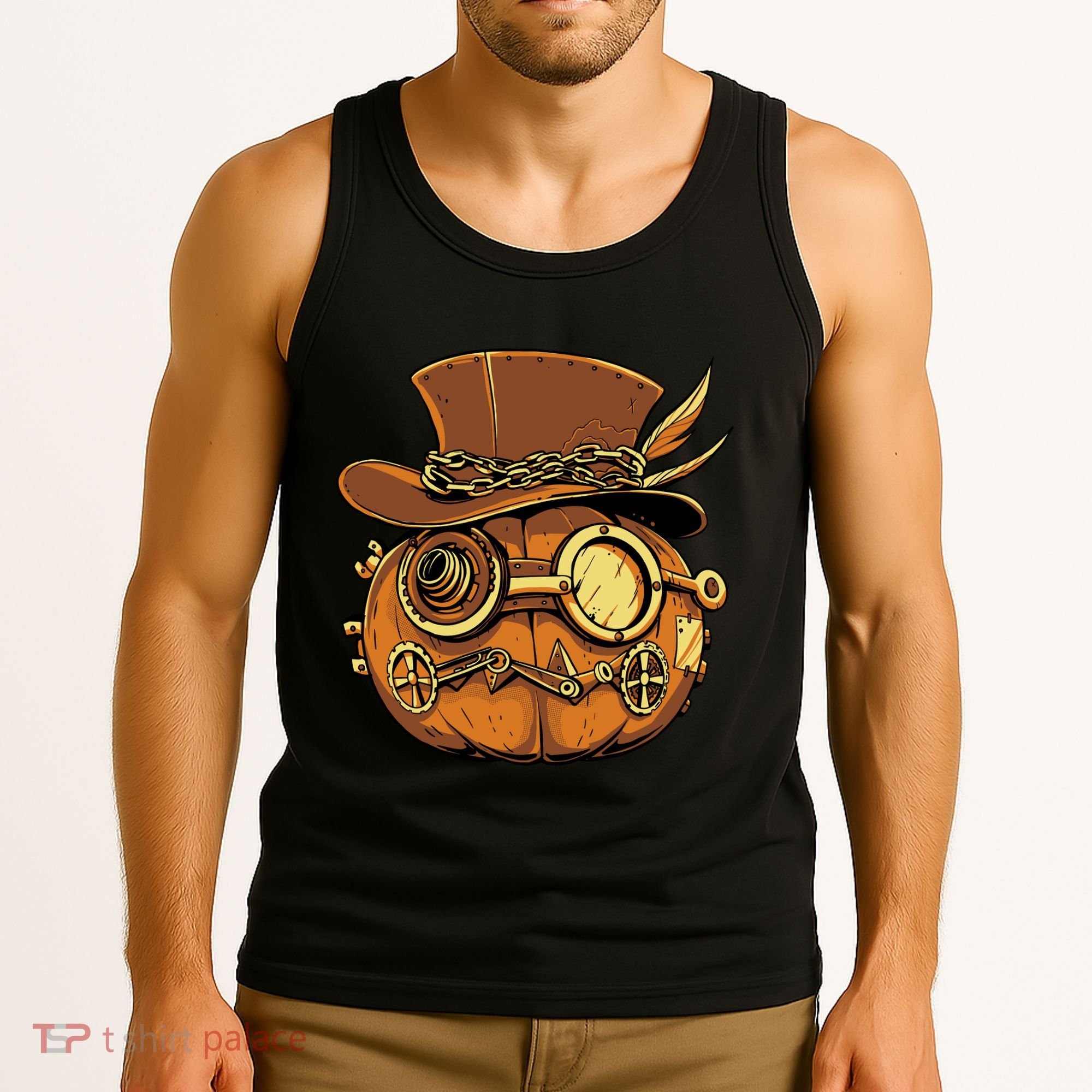 Steampunk Pumpkin Halloween Tank Top