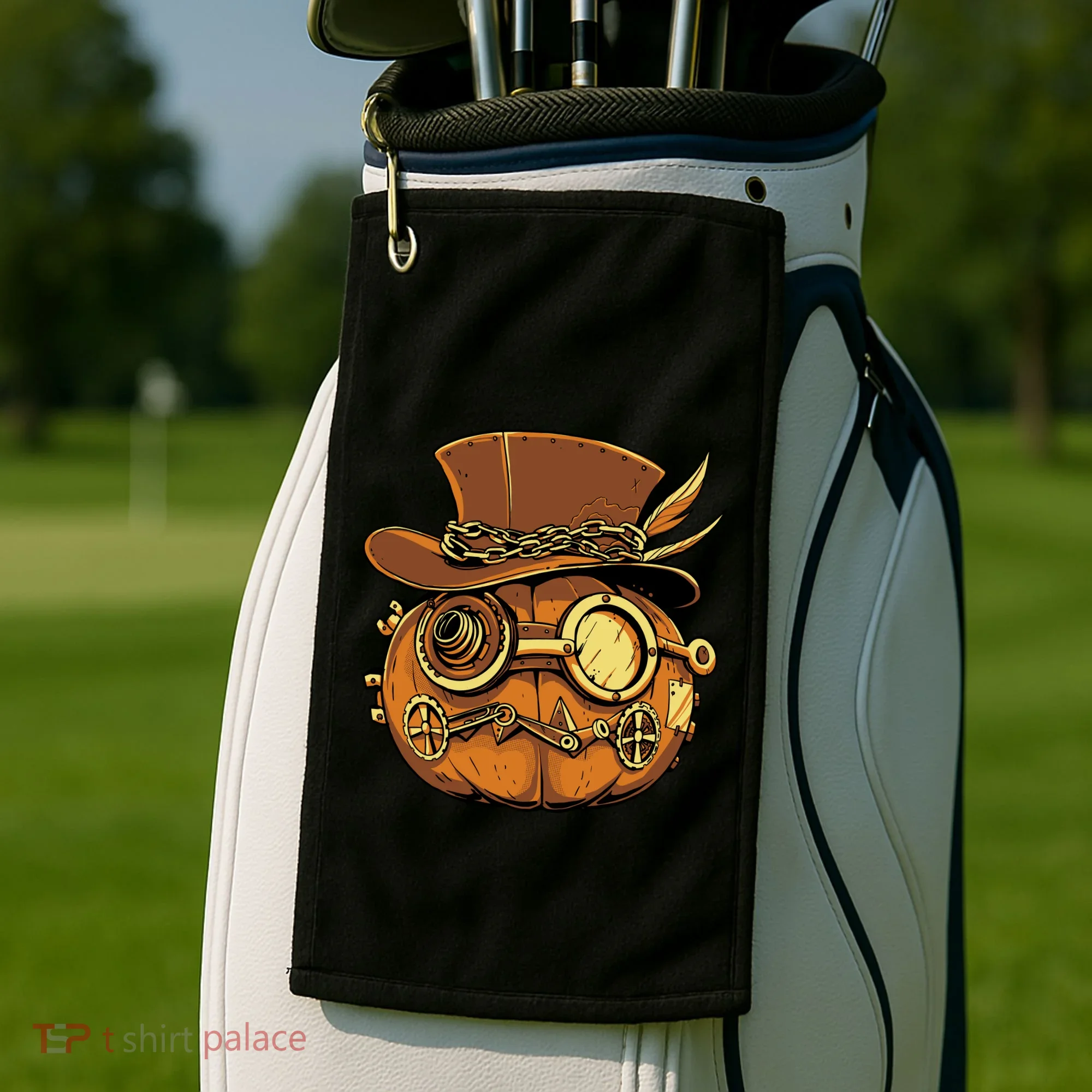 Steampunk Pumpkin Halloween Golf Towel