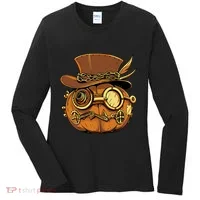 Steampunk Pumpkin Halloween Women's Long Sleeve Shirt thumb 0