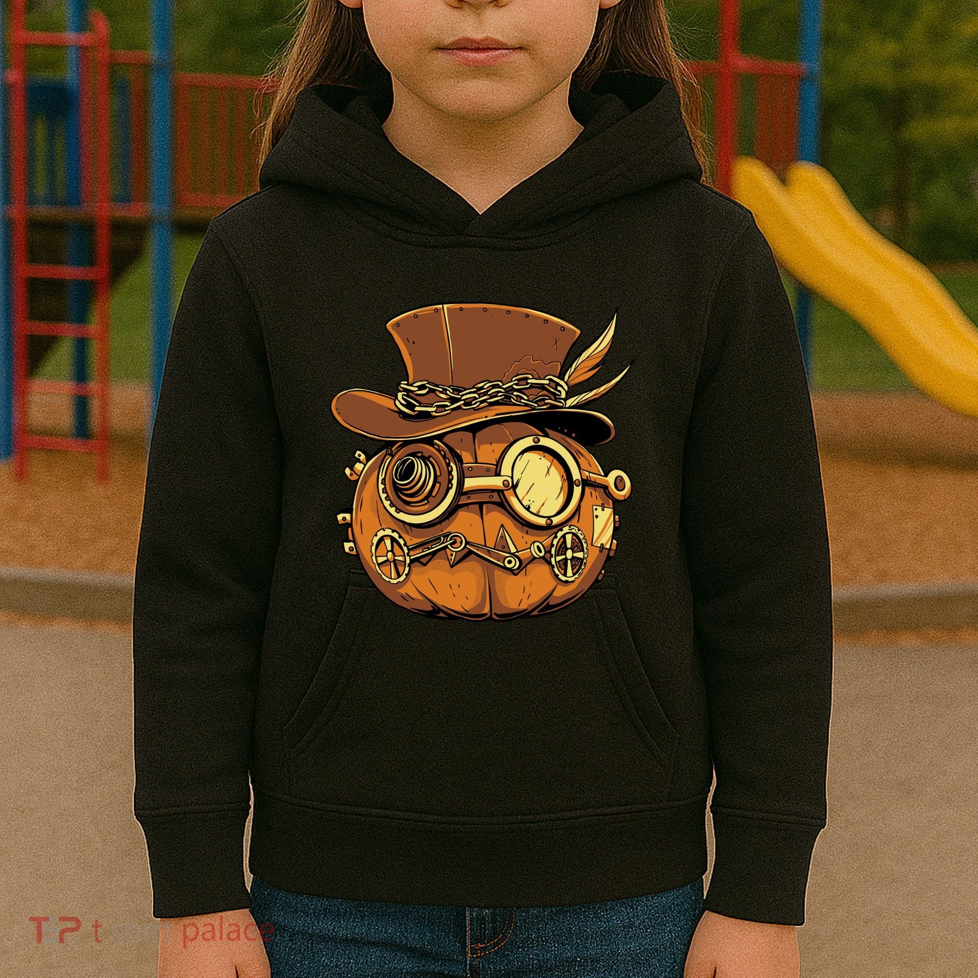 Steampunk Pumpkin Halloween Kids Hoodie