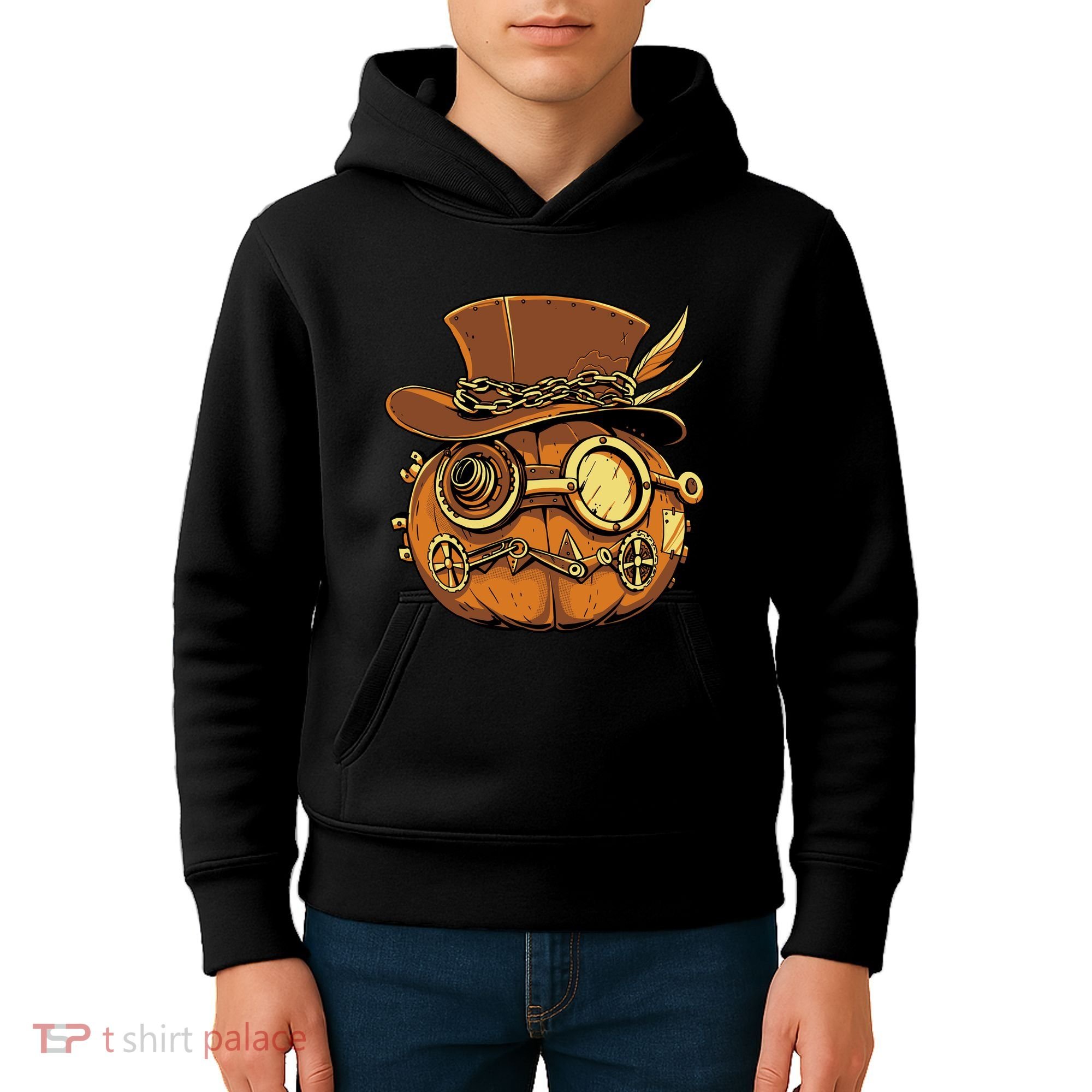 Steampunk Pumpkin Halloween Kids Hoodie