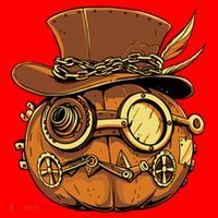 Steampunk Pumpkin Halloween Santa Hat thumb 1