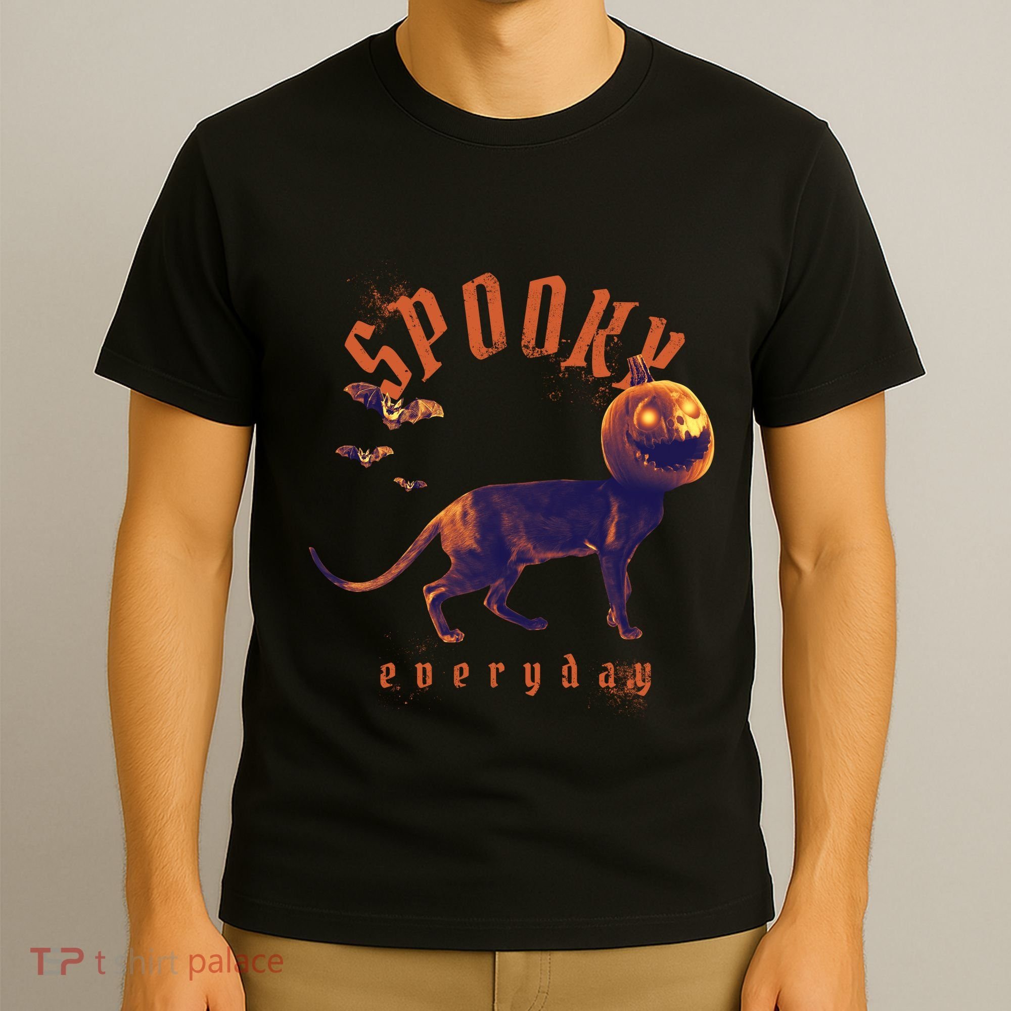 Spooky Pumpkin Head Dog Funny Halloween T-Shirt