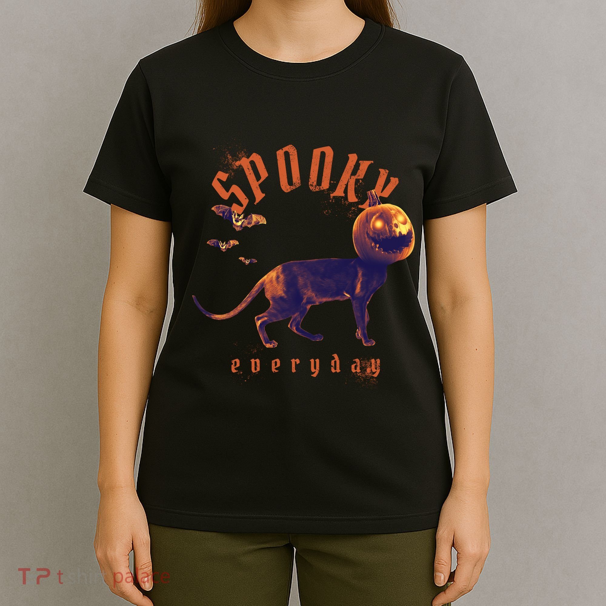 Spooky Pumpkin Head Dog Funny Halloween T-Shirt