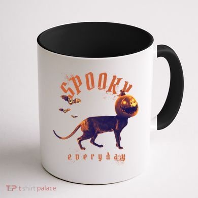 Spooky Pumpkin Head Dog Funny Halloween Coffee Mug back
