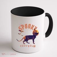 Spooky Pumpkin Head Dog Funny Halloween Coffee Mug thumb 1