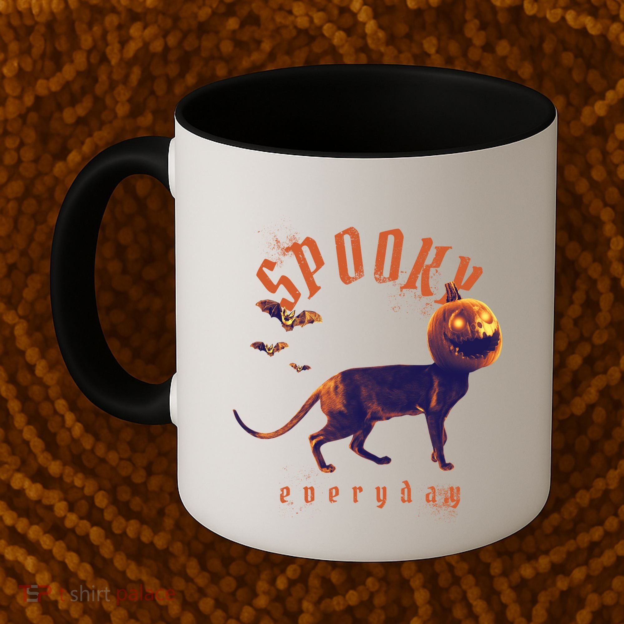 Spooky Pumpkin Head Dog Funny Halloween Coffee Mug