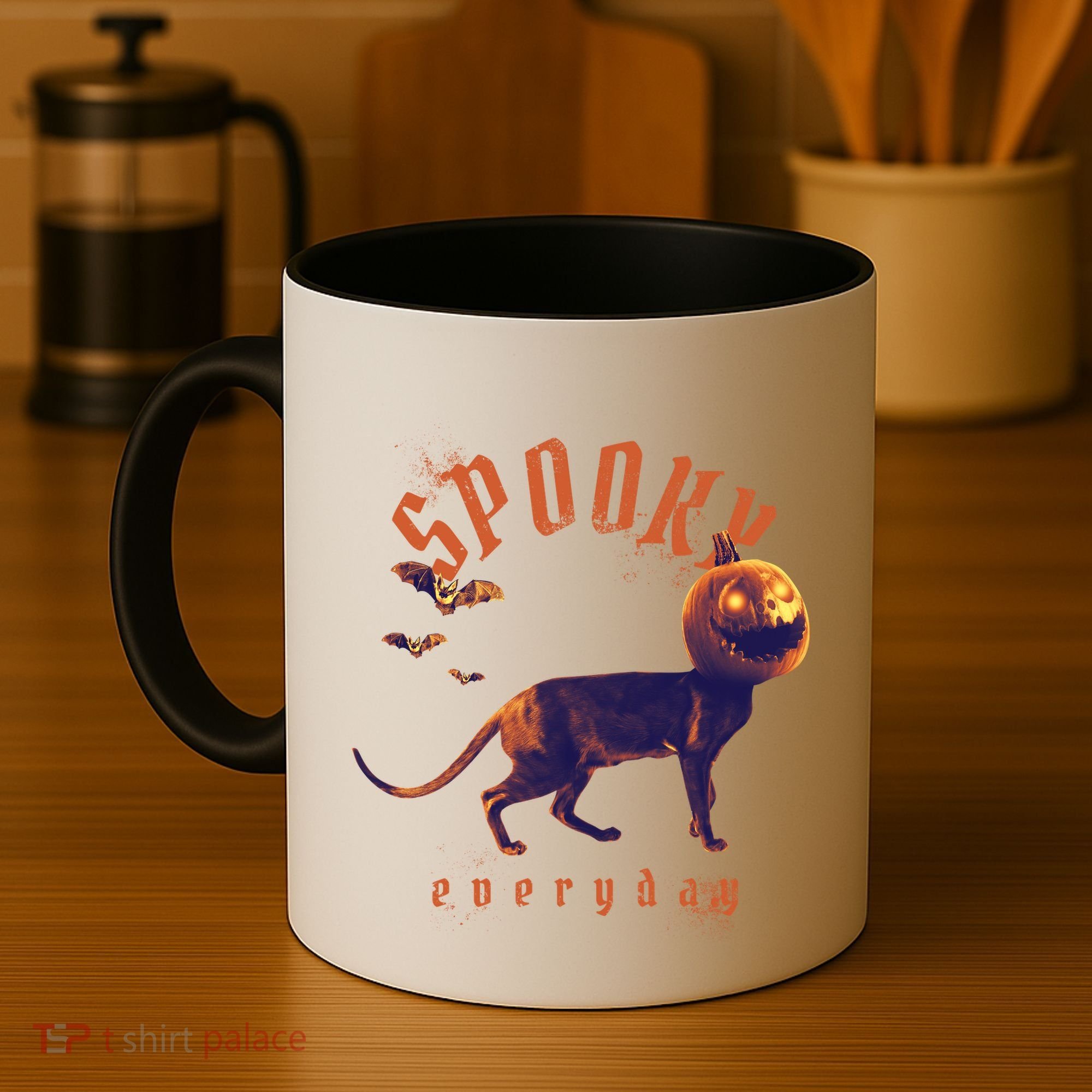 Spooky Pumpkin Head Dog Funny Halloween Coffee Mug