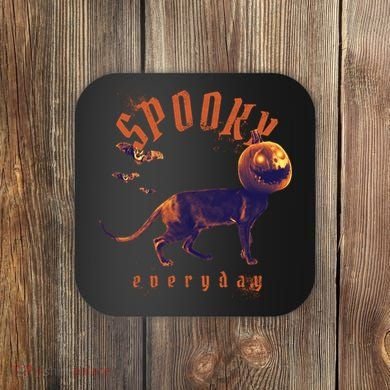 Spooky Pumpkin Head Dog Funny Halloween Coaster