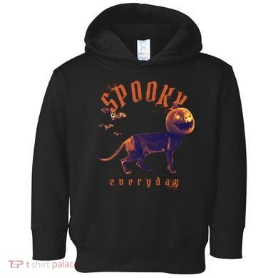 Spooky Pumpkin Head Dog Funny Halloween Toddler Hoodie