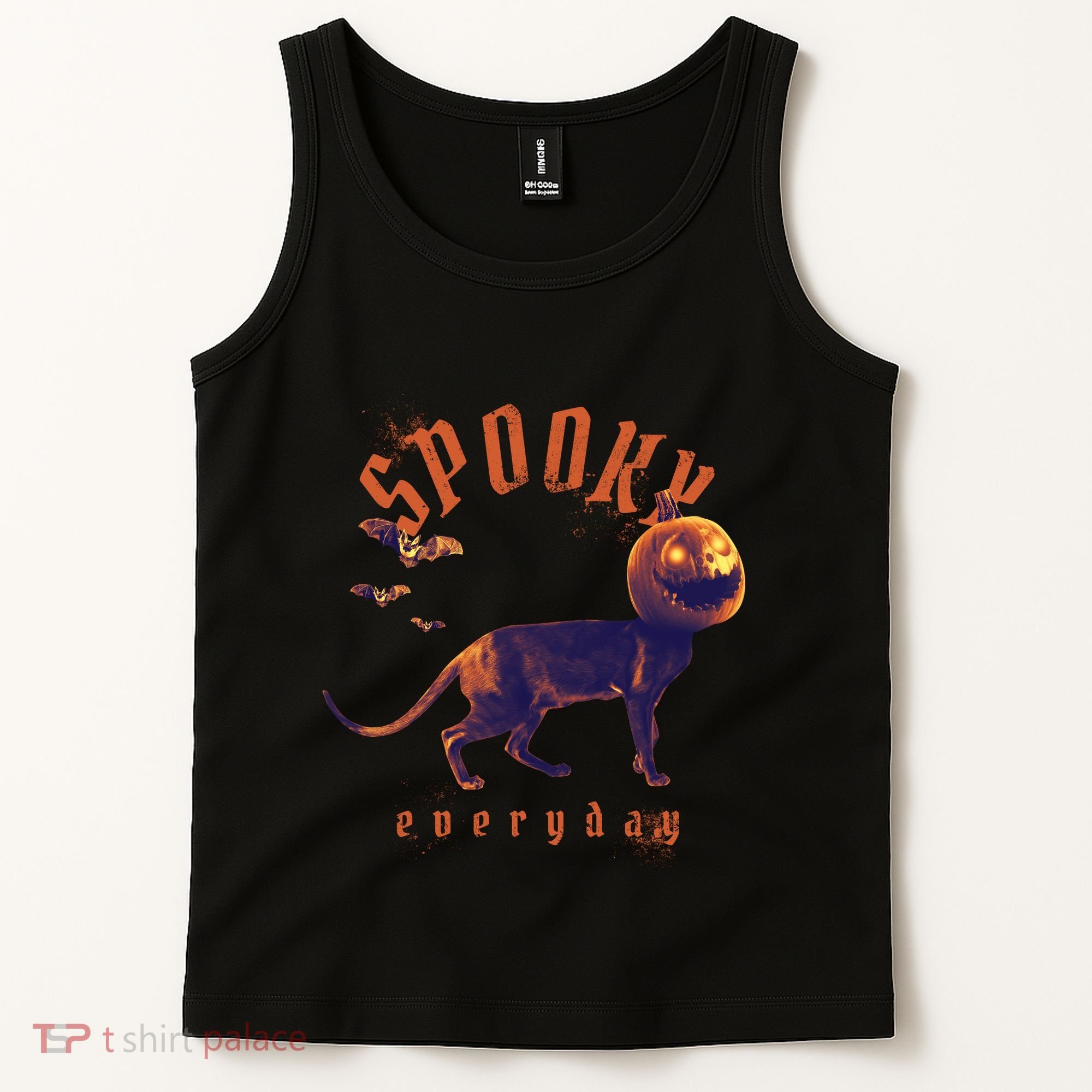 Spooky Pumpkin Head Dog Funny Halloween Tank Top