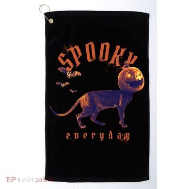 Spooky Pumpkin Head Dog Funny Halloween Golf Towel