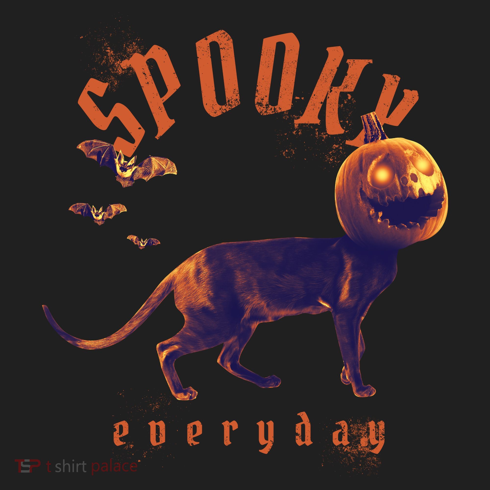 Spooky Pumpkin Head Dog Funny Halloween Golf Towel
