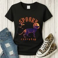 Spooky Pumpkin Head Dog Funny Halloween Women's T-Shirt thumb 3