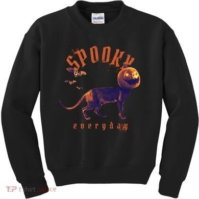 Spooky Pumpkin Head Dog Funny Halloween Kids Sweatshirt