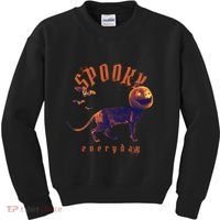 Spooky Pumpkin Head Dog Funny Halloween Kids Sweatshirt thumb 0