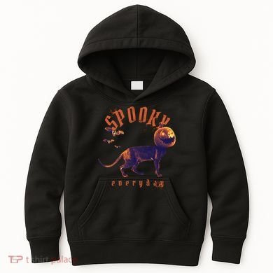 Spooky Pumpkin Head Dog Funny Halloween Kids Hoodie