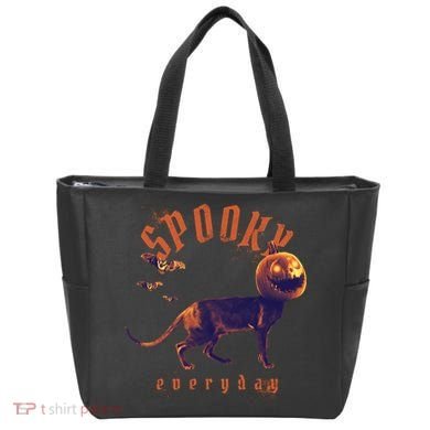 Spooky Pumpkin Head Dog Funny Halloween Tote Bag