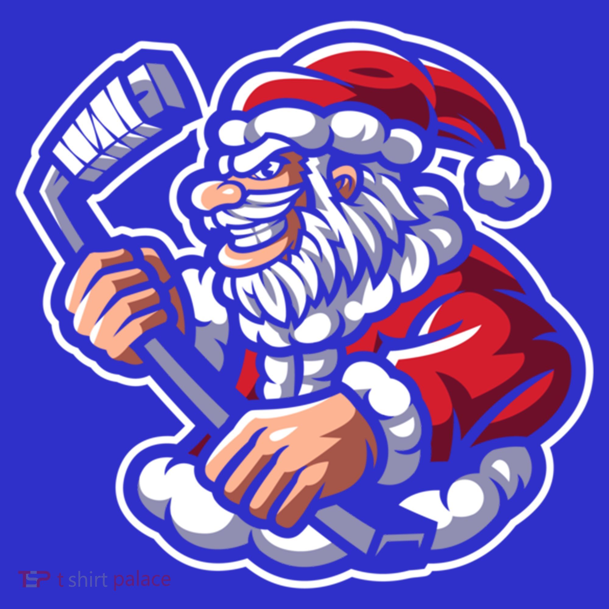 Santa Playing Hockey Christmas Pajama Cool Sport Xmas Gift Kids Sweatshirt