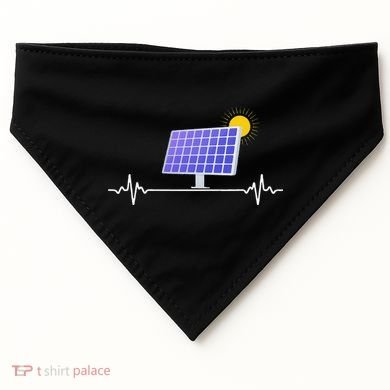 Solar Panel Heartbeat Global Warming Earth Day USA-Made Doggie Bandana
