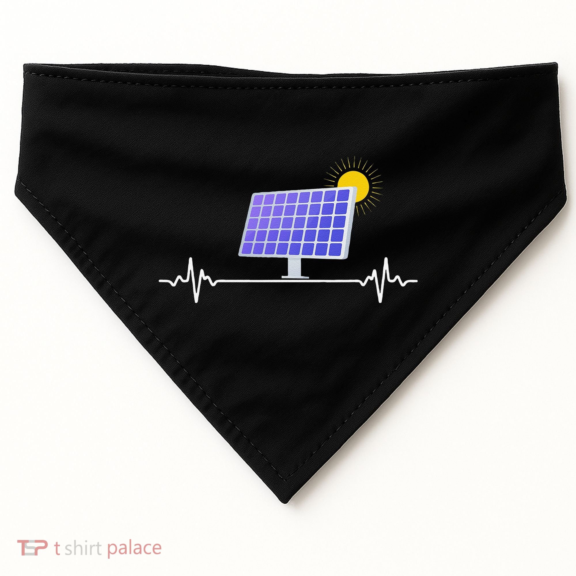 Solar Panel Heartbeat Global Warming Earth Day USA-Made Doggie Bandana