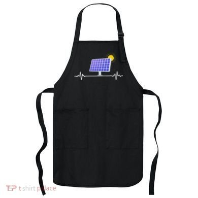 Solar Panel Heartbeat Global Warming Earth Day Apron