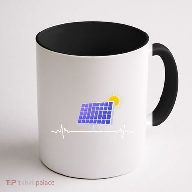 Solar Panel Heartbeat Global Warming Earth Day Coffee Mug back