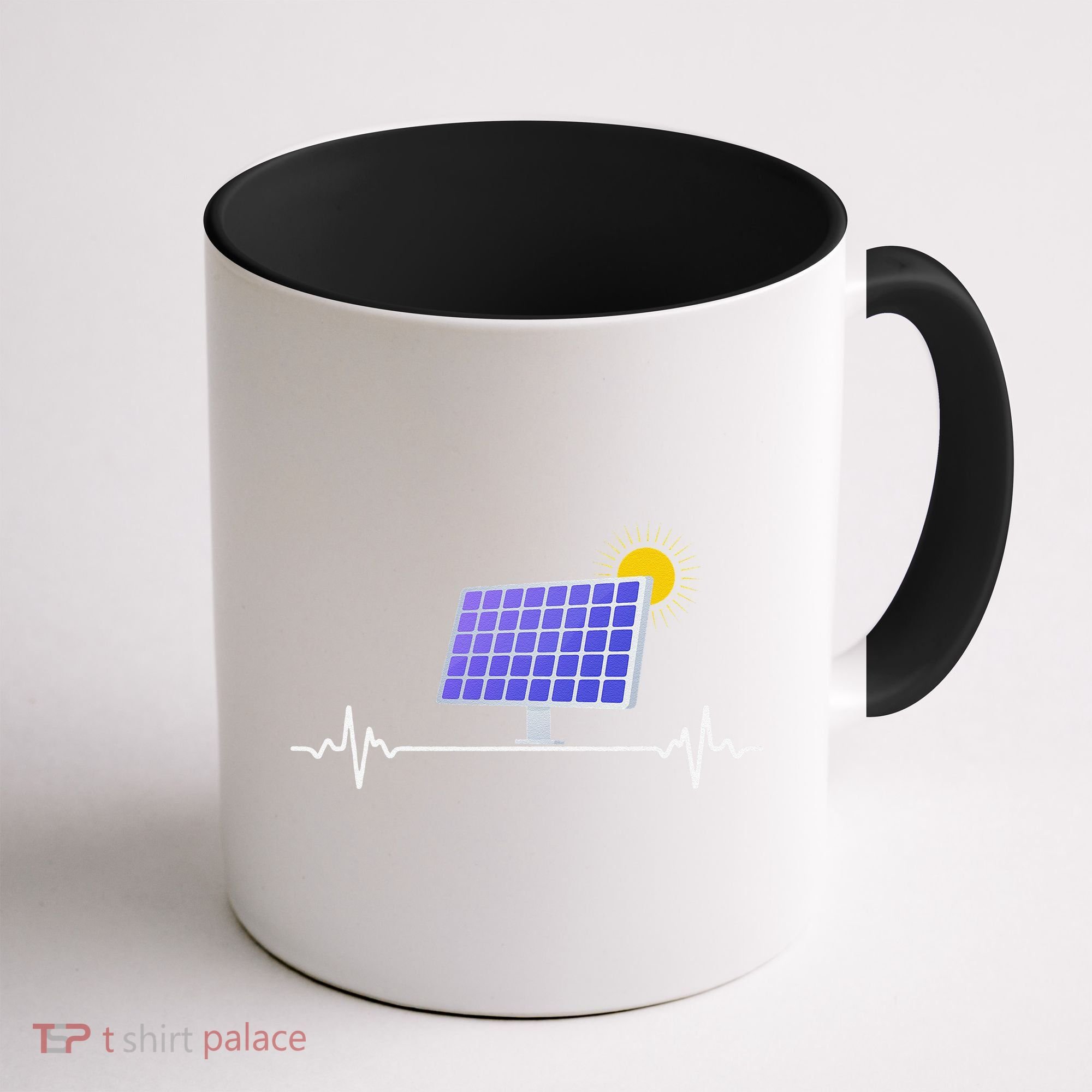Solar Panel Heartbeat Global Warming Earth Day Coffee Mug