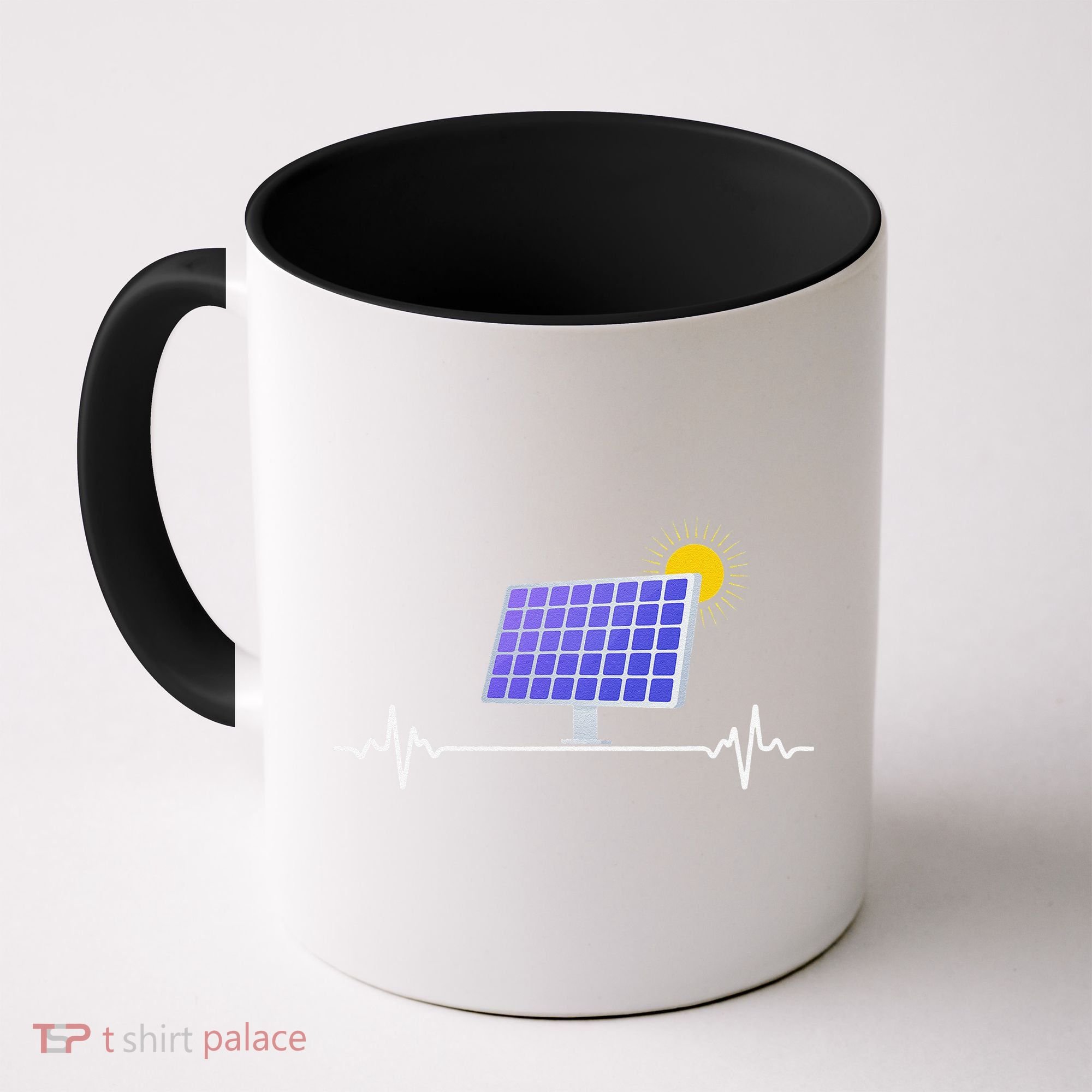 Solar Panel Heartbeat Global Warming Earth Day Coffee Mug