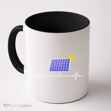 Solar Panel Heartbeat Global Warming Earth Day Coffee Mug