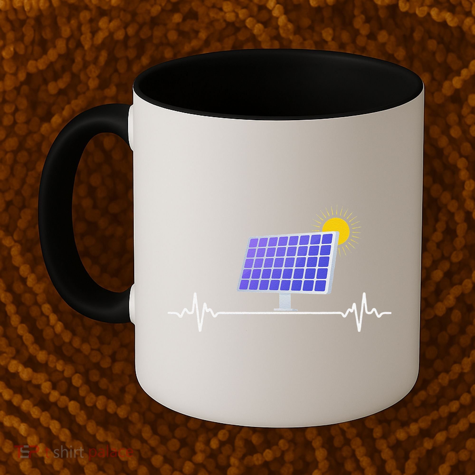 Solar Panel Heartbeat Global Warming Earth Day Coffee Mug
