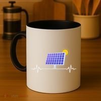 Solar Panel Heartbeat Global Warming Earth Day Coffee Mug thumb 4