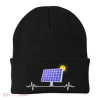 Solar Panel Heartbeat Global Warming Earth Day Beanie thumb 0