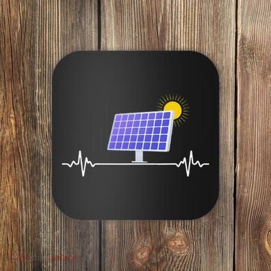 Solar Panel Heartbeat Global Warming Earth Day Coaster