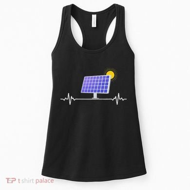 Solar Panel Heartbeat Global Warming Earth Day Women's Tank Top