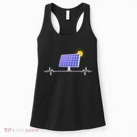 Solar Panel Heartbeat Global Warming Earth Day Women's Tank Top thumb 0