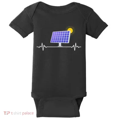 Solar Panel Heartbeat Global Warming Earth Day Baby Bodysuit