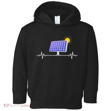 Solar Panel Heartbeat Global Warming Earth Day Toddler Hoodie