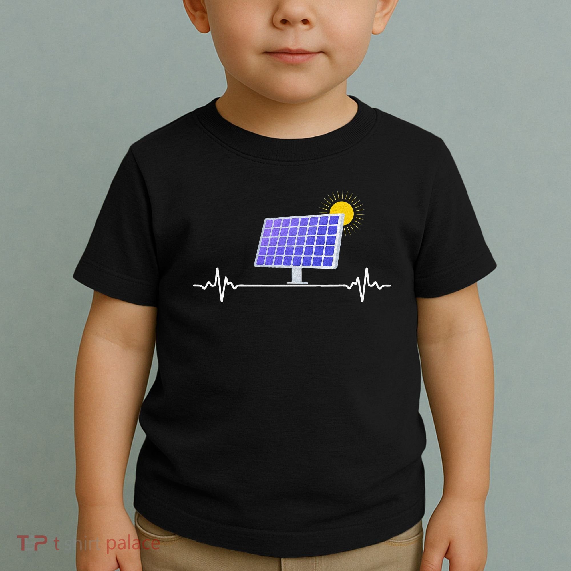 Solar Panel Heartbeat Global Warming Earth Day Toddler T-Shirt