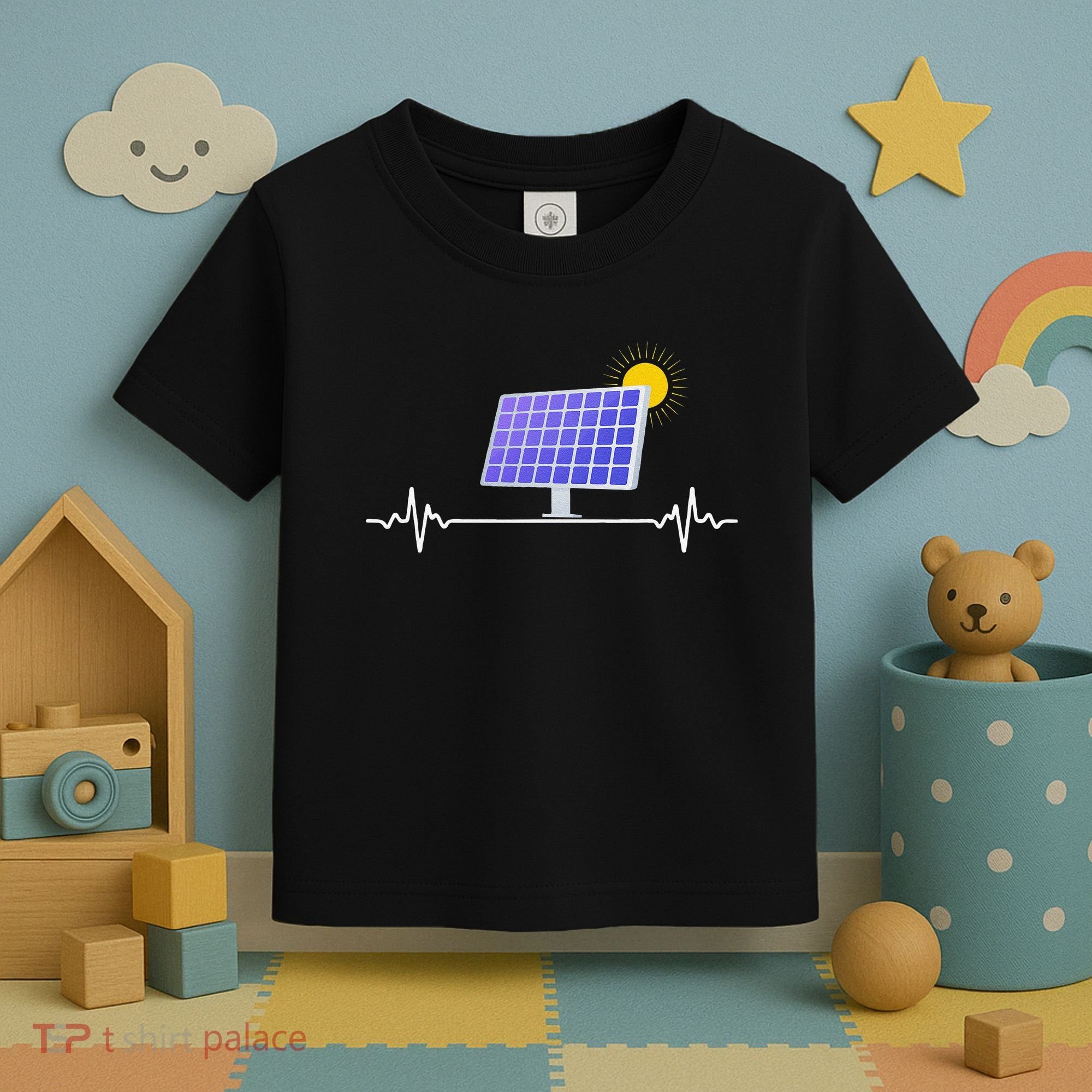 Solar Panel Heartbeat Global Warming Earth Day Toddler T-Shirt