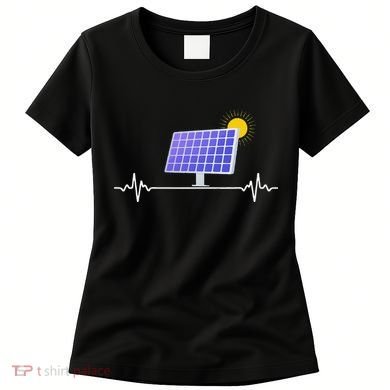 Solar Panel Heartbeat Global Warming Earth Day Women's T-Shirt