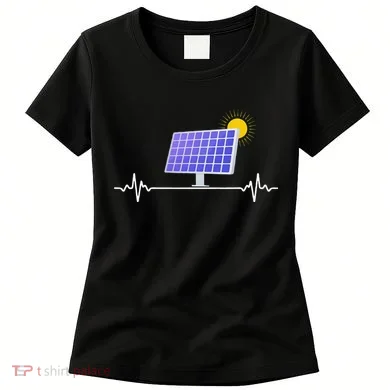 Solar Panel Heartbeat Global Warming Earth Day Women's T-Shirt
