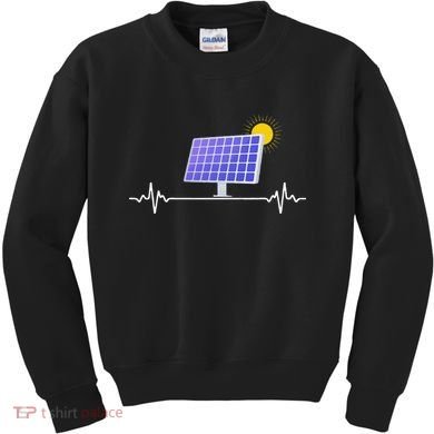 Solar Panel Heartbeat Global Warming Earth Day Kids Sweatshirt